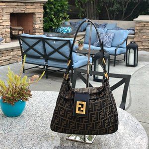 Fendi Vintage Zucca Baguette Bag Mama Double Flap